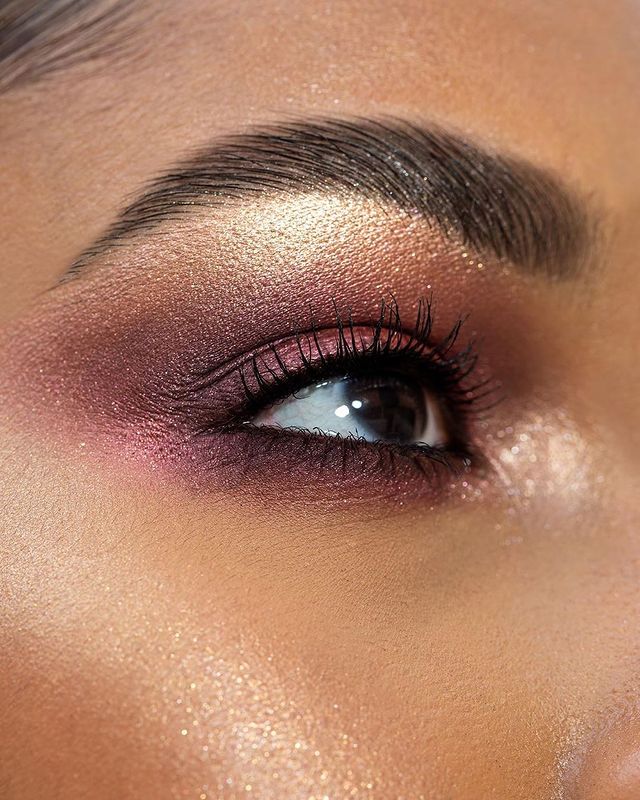 Sparkling Burgundy Eye Makeup